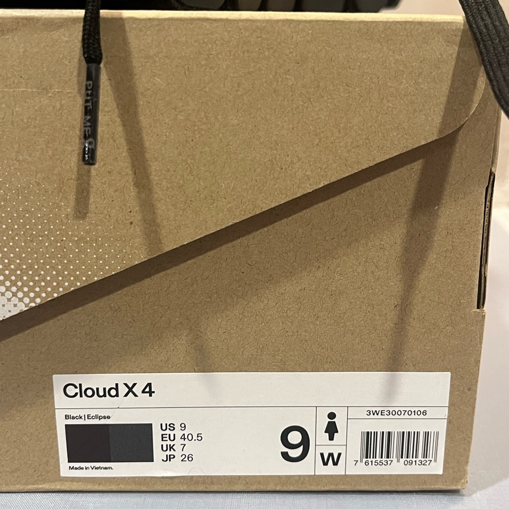 NIB Auth On Sz 9 Women’s Black Eclipse Cloud X 4 Running Sneakers Shoes Rt $160! - Picture 2 of 16